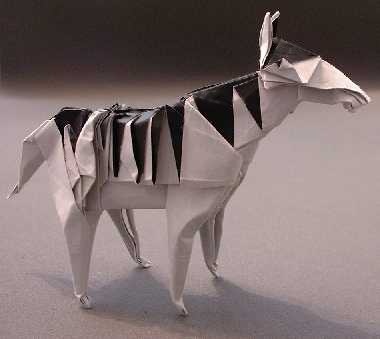 Origami Zebra by Fumiaki Kawahata folded by Gilad Aharoni