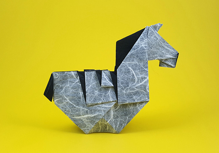 Origami Zebra by Tsuruta Yoshimasa folded by Gilad Aharoni