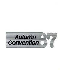 BOS Convention 1987 Autumn book cover