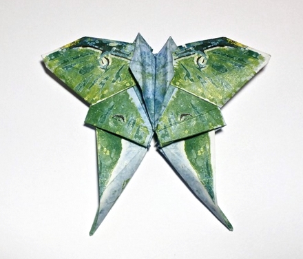 Origami Luna moth by Roman Diaz on giladorigami.com