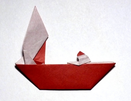 Origami Man in a dinghy by Robert Harbin on giladorigami.com