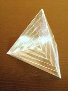 Origami Tetrahedron with a hyperbole by Satoshi Kamiya on giladorigami.com