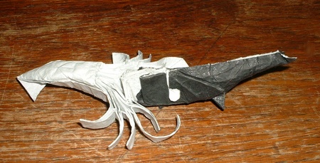 Origami Sperm Whale Vs. Giant Squid by Go Kinoshita on giladorigami.com