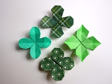 Origami Clover - 4-leaf by Viviane Berty on giladorigami.com