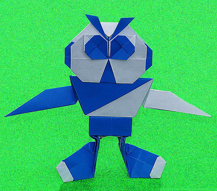 Origami Modular robot with eyebrows 2 by Hojyo Takashi on giladorigami.com