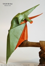 Origami Kingfisher with fish - feast of the king by Sebastien Limet (Sebl) on giladorigami.com