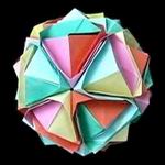 Origami Japanese brocade kusudama by Ishibashi Minako on giladorigami.com