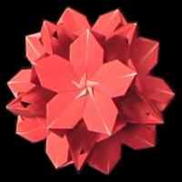 Origami Poinsettia floral ball by Meenakshi Mukerji on giladorigami.com