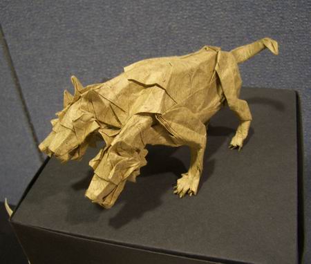 Origami Cerberus by Satoshi Kamiya on giladorigami.com