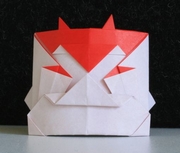 Origami Demon mask by Fumiaki Kawahata on giladorigami.com