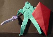 Origami Sword, sheath and shield by Kunihiko Kasahara on giladorigami.com