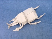 Origami Samurai helmet beetle 2.1 by Satoshi Kamiya on giladorigami.com