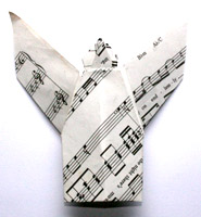 Origami Music angel by Nick Robinson on giladorigami.com