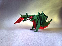 Origami Fire-breathing dragon by Mathieu Gueros on giladorigami.com