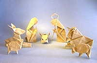 Origami St. Joseph on his knees by Luigi Leonardi on giladorigami.com