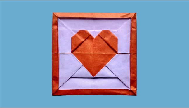 Origami Heart in square frame by Hadi Tahir on giladorigami.com