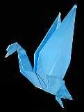 Origami Goose in flight by John Montroll on giladorigami.com