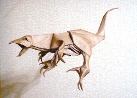 Origami Deinonychus by Satoshi Kamiya on giladorigami.com