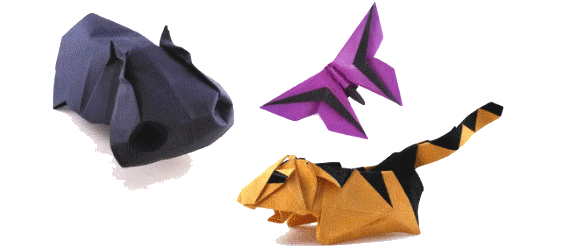 three origami designs