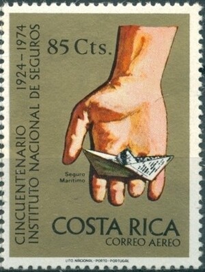 Costa Rica 1974 50th anniversary of the Costa Rican Insurance Institute (Postage)