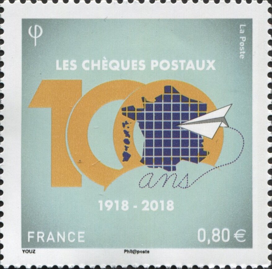 France 2018 Centenary of Postal Checks Service (Postage)