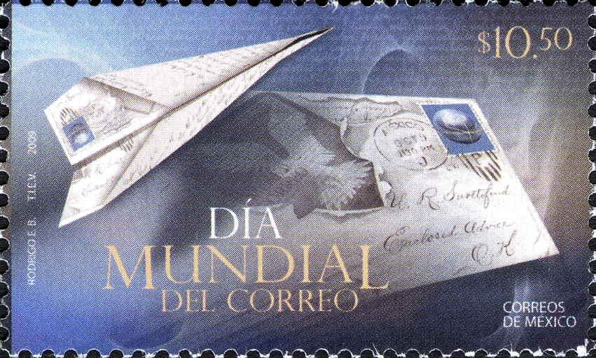 Mexico 2009 World postal day - paper plane (Postage)