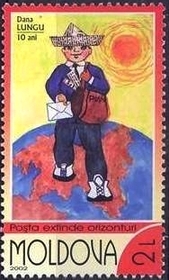 Moldova 2002 The post in children's art - paper hat (Postage)