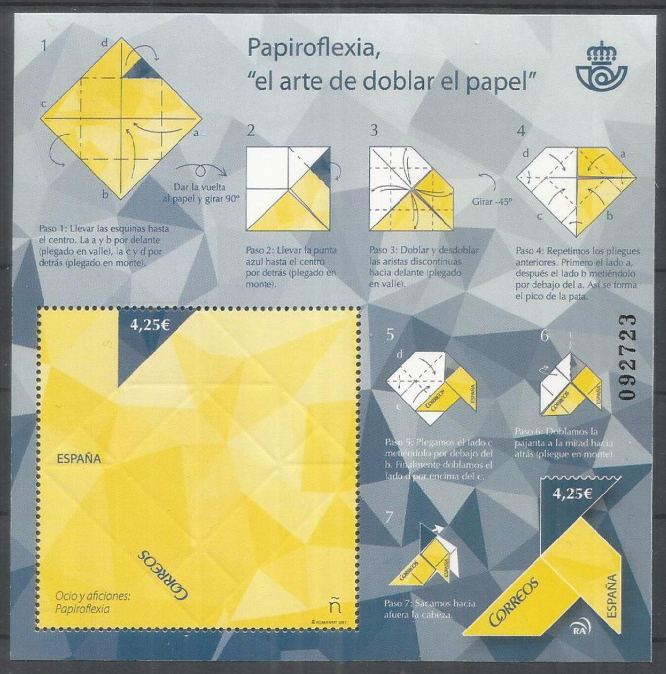 Spain 2017 Pajarita (Souvenir sheet)