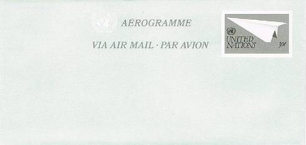 United Nations 1982 Aerogramme - paper dart (Stationary)